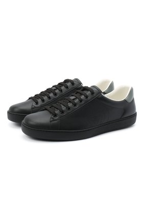 Мужские кожаные кеды ace GUCCI черного цвета по цене 41400 руб., арт. 599147/AY070 | Фото 1 Мужские кожаные кеды ace GUCCI черного цвета, арт. 599147/AY070 | Фото 1