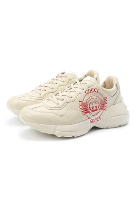Мужские кожаные кроссовки rhyton GUCCI белого цвета по цене 67300 руб., арт. 630607/DRW00 | Фото 1 Мужские кожаные кроссовки rhyton GUCCI белого цвета, арт. 630607/DRW00 | Фото 1