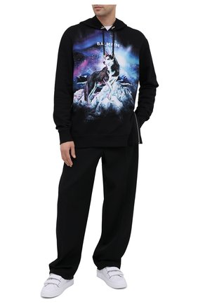 Мужской хлопковое худи BALMAIN черного цвета по цене 98900 руб., арт. UH13415/I310 | Фото 2 Мужской хлопковое худи BALMAIN черного цвета, арт. UH13415/I310 | Фото 2