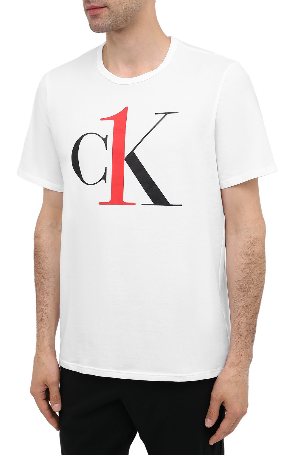 Мужская хлопковая футболка CALVIN KLEIN белого цвета, арт. NM1903E | Фото 3 (Кросс-КТ: домашняя одежда; Рукава: Короткие; Длина (для топов): Стандартные; Материал внешний: Хлопок; Мужское Кросс-КТ: Футболка-белье)