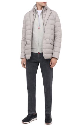 Мужской кашемировый бомбер KITON серого цвета по цене 679500 руб., арт. UW0805MV03T62 | Фото 2 Мужской кашемировый бомбер KITON серого цвета, арт. UW0805MV03T62 | Фото 2