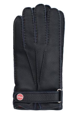 Мужские кожаные перчатки KITON темно-синего цвета по цене 43200 руб., арт. UGU023X02T19 | Фото 1 Мужские кожаные перчатки KITON темно-синего цвета, арт. UGU023X02T19 | Фото 1