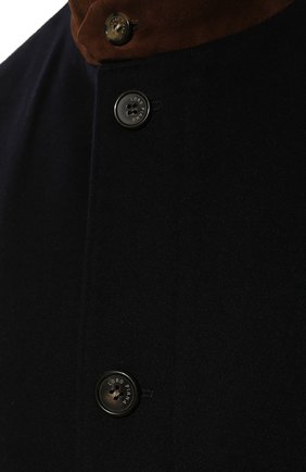 Мужской кашемировое пальто LORO PIANA темно-синего цвета, арт. FAL2192 | Фото 5 (Материал внешний: Шерсть, Кашемир; Материал утеплителя: Шерсть; Рукава: Длинные; Длина (верхняя одежда): До середины бедра; Региональные ограничения белый список (Axapta Mercury): RU; Стили: Классический; Мужское Кросс-КТ: Верхняя одежда, пальто-верхняя одежда)