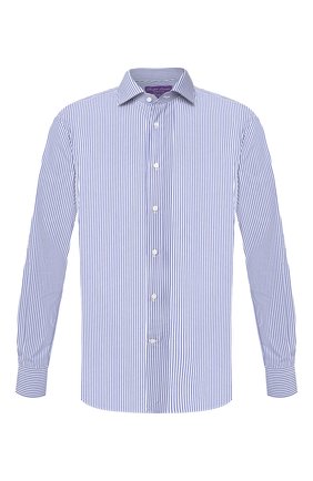 Мужская хлопковая сорочка RALPH LAUREN синего цвета по цене 55300 руб., арт. 791530497 | Фото 1 Мужская хлопковая сорочка RALPH LAUREN синего цвета, арт. 791530497 | Фото 1 (Длина (для топов): Стандартные; Материал внешний: Хлопок; Рукава: Длинные; Принт: Полоска; Стили: Классический; Случай: Повседневный; Мужское Кросс-КТ: Сорочка-одежда; Манжеты: На пуговицах; Воротник: Акула)