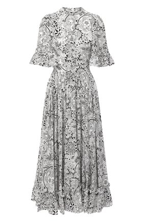 Женское шелковое платье ALEXANDER MCQUEEN черно-белого цвета по цене 317500 руб., арт. 632201/QCABX | Фото 1 Женское шелковое платье ALEXANDER MCQUEEN черно-белого цвета, арт. 632201/QCABX | Фото 1