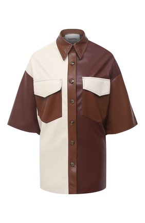 Женская рубашка NANUSHKA коричневого цвета по цене 34450 руб., арт. R0QUE_BR0WN PATCH_VEGAN LEATHER | Фото 1 Женская рубашка NANUSHKA коричневого цвета, арт. R0QUE_BR0WN PATCH_VEGAN LEATHER | Фото 1