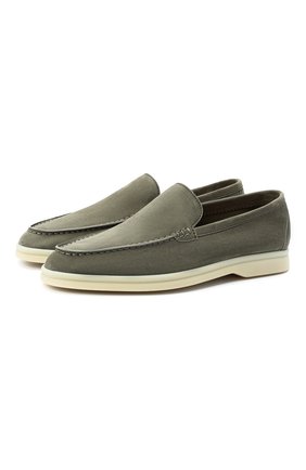 Женские замшевые лоферы summer walk LORO PIANA хаки цвета по цене 51800 руб., арт. FAI1392 | Фото 1 Женские замшевые лоферы summer walk LORO PIANA хаки цвета, арт. FAI1392 | Фото 1