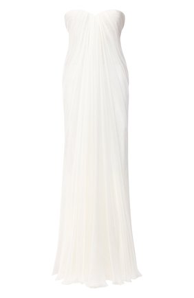 Женское шелковое платье ALEXANDER MCQUEEN белого цвета по цене 231000 руб., арт. 612662/QBAAB | Фото 1 Женское шелковое платье ALEXANDER MCQUEEN белого цвета, арт. 612662/QBAAB | Фото 1