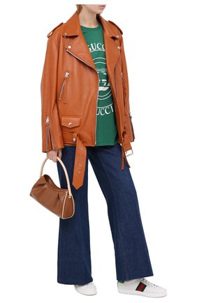 Женская хлопковая футболка GUCCI зеленого цвета по цене 29300 руб., арт. 615044/XJCQ8 | Фото 2 Женская хлопковая футболка GUCCI зеленого цвета, арт. 615044/XJCQ8 | Фото 2