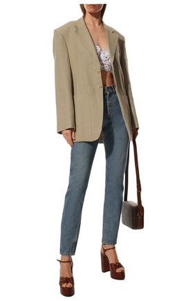 Женские кожаные босоножки bianca SAINT LAURENT коричневого цвета по цене 63950 руб., арт. 606713/00J00 | Фото 2 Женские кожаные босоножки bianca SAINT LAURENT коричневого цвета, арт. 606713/00J00 | Фото 2