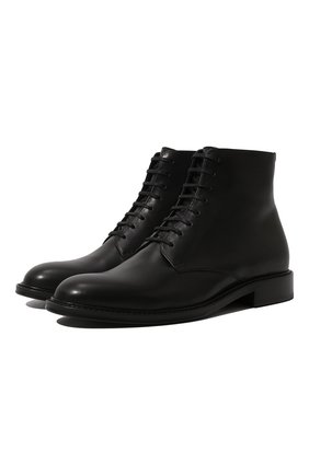 Женские кожаные ботинки army SAINT LAURENT черного цвета по цене 69400 руб., арт. 632407/1YL00 | Фото 1 Женские кожаные ботинки army SAINT LAURENT черного цвета, арт. 632407/1YL00 | Фото 1