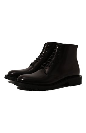 Женские кожаные ботинки army SAINT LAURENT черного цвета по цене 71750 руб., арт. 632412/1Y000 | Фото 1 Женские кожаные ботинки army SAINT LAURENT черного цвета, арт. 632412/1Y000 | Фото 1