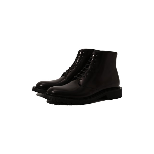 Кожаные ботинки Army Saint Laurent черного цвета