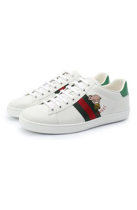 Женские кожаные кеды new ace GUCCI белого цвета по цене 53850 руб., арт. 630616/1XG60 | Фото 1 Женские кожаные кеды new ace GUCCI белого цвета, арт. 630616/1XG60 | Фото 1