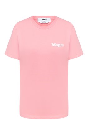Женская хлопковая футболка MSGM розового цвета по цене 9950 руб., арт. 2943MDM73 207648 | Фото 1 Женская хлопковая футболка MSGM розового цвета, арт. 2943MDM73 207648 | Фото 1
