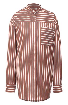 Женская хлопковая рубашка MSGM коричневого цвета по цене 28500 руб., арт. 2943MDE02 207602 | Фото 1 Женская хлопковая рубашка MSGM коричневого цвета, арт. 2943MDE02 207602 | Фото 1