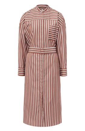Женское хлопковое платье MSGM коричневого цвета по цене 41050 руб., арт. 2943MDA02 207602 | Фото 1 Женское хлопковое платье MSGM коричневого цвета, арт. 2943MDA02 207602 | Фото 1