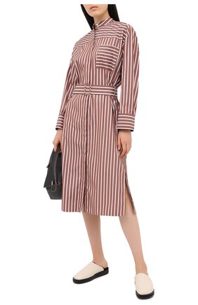 Женское хлопковое платье MSGM коричневого цвета по цене 41050 руб., арт. 2943MDA02 207602 | Фото 2 Женское хлопковое платье MSGM коричневого цвета, арт. 2943MDA02 207602 | Фото 2