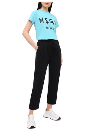Женские хлопковые брюки MSGM черного цвета по цене 17550 руб., арт. 2941MDP62 207799 | Фото 2 Женские хлопковые брюки MSGM черного цвета, арт. 2941MDP62 207799 | Фото 2