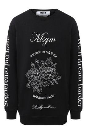 Женская хлопковый свитшот MSGM черного цвета по цене 22350 руб., арт. 2941MDM99 207799 | Фото 1 Женская хлопковый свитшот MSGM черного цвета, арт. 2941MDM99 207799 | Фото 1
