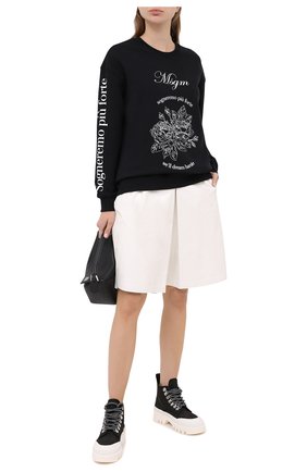 Женская хлопковый свитшот MSGM черного цвета по цене 22350 руб., арт. 2941MDM99 207799 | Фото 2 Женская хлопковый свитшот MSGM черного цвета, арт. 2941MDM99 207799 | Фото 2