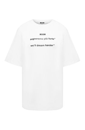 Женская хлопковая футболка MSGM белого цвета по цене 9350 руб., арт. 2941MDM179 207798 | Фото 1 Женская хлопковая футболка MSGM белого цвета, арт. 2941MDM179 207798 | Фото 1