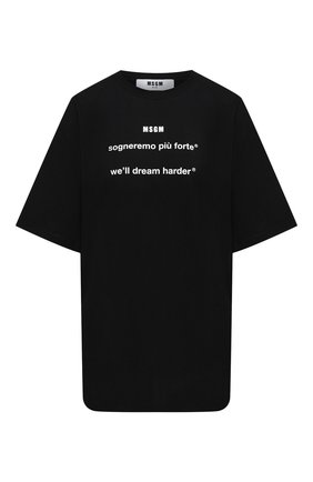 Женская хлопковая футболка MSGM черного цвета по цене 9350 руб., арт. 2941MDM179 207798 | Фото 1 Женская хлопковая футболка MSGM черного цвета, арт. 2941MDM179 207798 | Фото 1