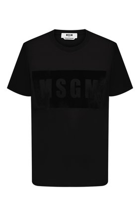 Женская хлопковая футболка MSGM черного цвета по цене 11400 руб., арт. 2941MDM169 207798 | Фото 1 Женская хлопковая футболка MSGM черного цвета, арт. 2941MDM169 207798 | Фото 1