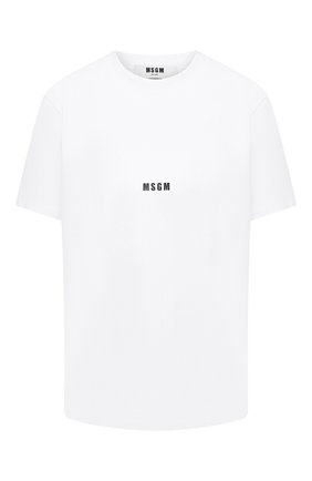 Женская хлопковая футболка MSGM белого цвета по цене 7750 руб., арт. 2941MDM100 207798 | Фото 1 Женская хлопковая футболка MSGM белого цвета, арт. 2941MDM100 207798 | Фото 1