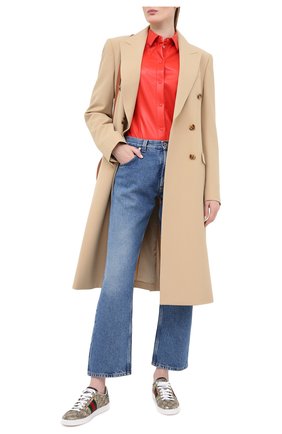 Женская рубашка MSGM красного цвета по цене 32950 руб., арт. 2941MDE19 207652 | Фото 2 Женская рубашка MSGM красного цвета, арт. 2941MDE19 207652 | Фото 2