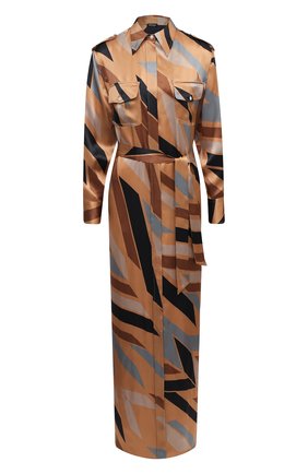 Женское шелковое платье KITON коричневого цвета по цене 159500 руб., арт. D47321K05T81 | Фото 1 Женское шелковое платье KITON коричневого цвета, арт. D47321K05T81 | Фото 1