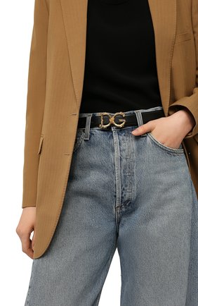 Женский кожаный ремень dg amore DOLCE & GABBANA черного цвета по цене 39600 руб., арт. BE1348/AZ831 | Фото 2 Женский кожаный ремень dg amore DOLCE & GABBANA черного цвета, арт. BE1348/AZ831 | Фото 2
