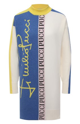 Женское шерстяное платье EMILIO PUCCI голубого цвета по цене 85400 руб., арт. 0RKG10/0R968 | Фото 1 Женское шерстяное платье EMILIO PUCCI голубого цвета, арт. 0RKG10/0R968 | Фото 1