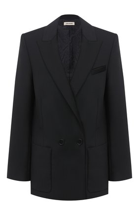 Женский шерстяной жакет ZADIG&VOLTAIRE черного цвета по цене 52150 руб., арт. WJCA0217F | Фото 1 Женский шерстяной жакет ZADIG&VOLTAIRE черного цвета, арт. WJCA0217F | Фото 1