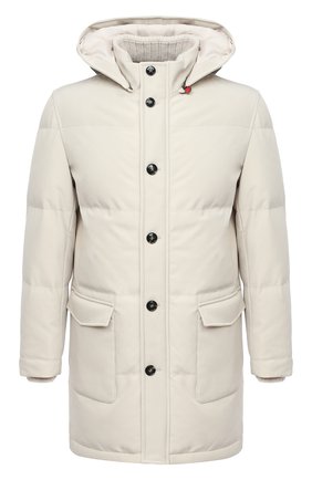 Мужская пуховик KITON светло-бежевого цвета по цене 554000 руб., арт. UW0793V03T51 | Фото 1 Мужская пуховик KITON светло-бежевого цвета, арт. UW0793V03T51 | Фото 1
