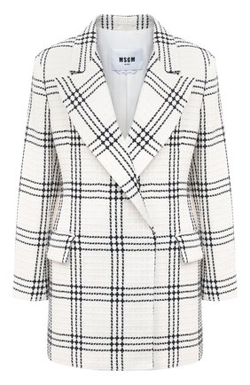 Женский хлопковый жакет MSGM белого цвета по цене 49950 руб., арт. 2943MDG08 207606 | Фото 1 Женский хлопковый жакет MSGM белого цвета, арт. 2943MDG08 207606 | Фото 1