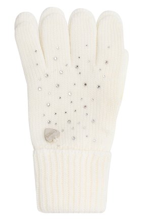 Детские шерстяные перчатки IL TRENINO белого цвета, арт. 20 4028/E0 | Фото 1 (Материал: Шерсть, Текстиль; Региональные ограничения белый список (Axapta Mercury): RU)
