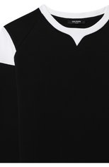 Детский хлопковый свитшот BALMAIN черно-белого цвета, арт. 6N4720/NX300/12-16 | Фото 3 (Рукава: Длинные; Мальчики Кросс-КТ: Толстовка-одежда, Свитшот-одежда; Материал внешний: Хлопок; Ростовка одежда: 12 лет | 152 см, 13 - 15 лет | 158 см, 16 лет | 164 см)