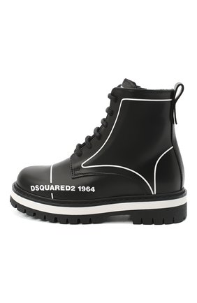 Детские кожаные ботинки DSQUARED2 черного цвета по цене 23700 руб., арт. 65196/RUNNER/28-35 | Фото 2 Детские кожаные ботинки DSQUARED2 черного цвета, арт. 65196/RUNNER/28-35 | Фото 2