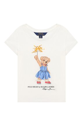 Детская хлопковая футболка POLO RALPH LAUREN белого цвета по цене 3620 руб., арт. 313790444 | Фото 1 Детская хлопковая футболка POLO RALPH LAUREN белого цвета, арт. 313790444 | Фото 1