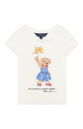 Детская хлопковая футболка POLO RALPH LAUREN белого цвета по цене 3185 руб., арт. 312790444 | Фото 1 Детская хлопковая футболка POLO RALPH LAUREN белого цвета, арт. 312790444 | Фото 1