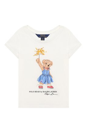 Детская хлопковая футболка POLO RALPH LAUREN белого цвета по цене 3185 руб., арт. 311790444 | Фото 1 Детская хлопковая футболка POLO RALPH LAUREN белого цвета, арт. 311790444 | Фото 1