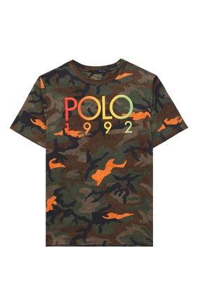 Детская хлопковая футболка POLO RALPH LAUREN хаки цвета по цене 3620 руб., арт. 323803575 | Фото 1 Детская хлопковая футболка POLO RALPH LAUREN хаки цвета, арт. 323803575 | Фото 1