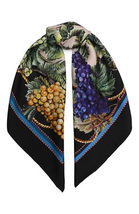 Женский шелковый платок DOLCE & GABBANA черного цвета по цене 28500 руб., арт. FN090R/GDW03 | Фото 1 Женский шелковый платок DOLCE & GABBANA черного цвета, арт. FN090R/GDW03 | Фото 1