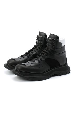 Мужские кожаные кроссовки ALEXANDER MCQUEEN черного цвета по цене 57200 руб., арт. 627221/WHRH6 | Фото 1 Мужские кожаные кроссовки ALEXANDER MCQUEEN черного цвета, арт. 627221/WHRH6 | Фото 1