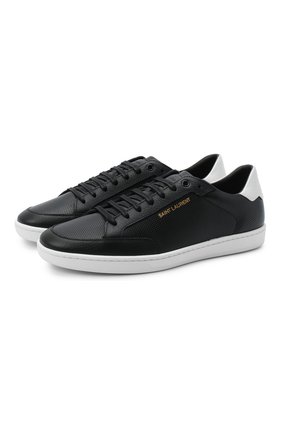 Мужские кожаные кеды SAINT LAURENT черного цвета по цене 42000 руб., арт. 603223/1JZE0 | Фото 1 Мужские кожаные кеды SAINT LAURENT черного цвета, арт. 603223/1JZE0 | Фото 1