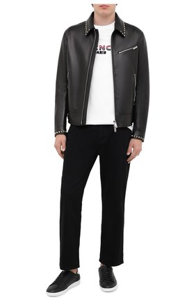 Мужские кожаные кеды SAINT LAURENT черного цвета по цене 42000 руб., арт. 603223/1JZE0 | Фото 2 Мужские кожаные кеды SAINT LAURENT черного цвета, арт. 603223/1JZE0 | Фото 2