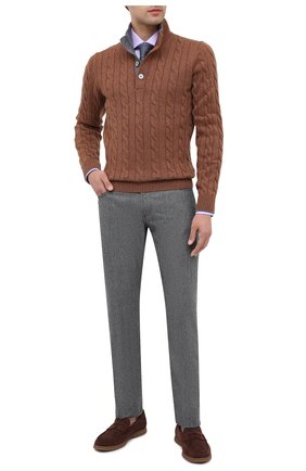 Мужской шерстяные брюки KITON светло-серого цвета по цене 105000 руб., арт. UPNJSK01T54 | Фото 2 Мужской шерстяные брюки KITON светло-серого цвета, арт. UPNJSK01T54 | Фото 2