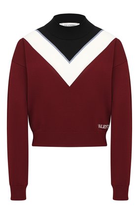 Женский пуловер из вискозы VALENTINO бордового цвета по цене 114500 руб., арт. UB3KC15R5NH | Фото 1 Женский пуловер из вискозы VALENTINO бордового цвета, арт. UB3KC15R5NH | Фото 1 (Длина (для топов): Стандартные; Материал внешний: Вискоза; Рукава: Длинные; Стили: Кэжуэл; Женское Кросс-КТ: Пуловер-одежда)