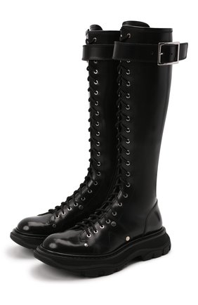 Женские кожаные сапоги ALEXANDER MCQUEEN черного цвета по цене 118000 руб., арт. 595466/WHZ81 | Фото 1 Женские кожаные сапоги ALEXANDER MCQUEEN черного цвета, арт. 595466/WHZ81 | Фото 1